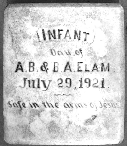 Infant Daughter Elam