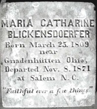 Maria Catharine Blickensdoerfer