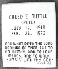 Creed (Pete) Elroy Tuttle