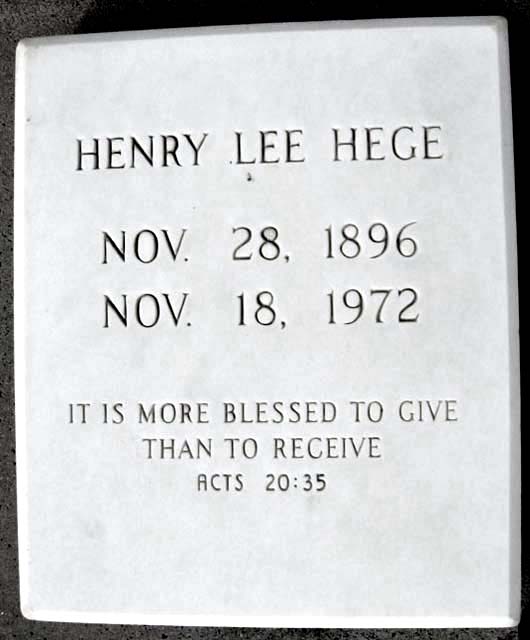 Henry Lee Hege