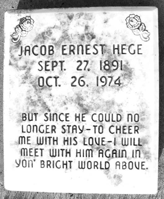 Jacob (Jake) Ernest Hege