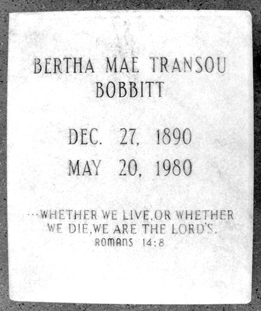 Bertha Mae Bobbitt