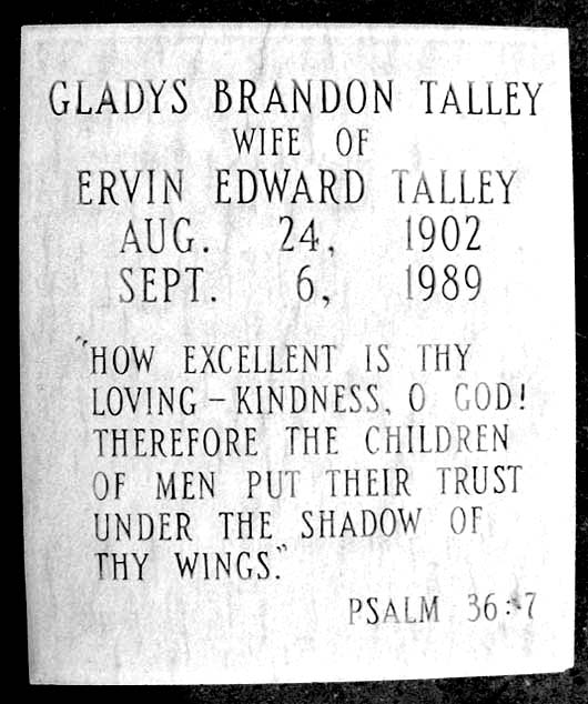 Gladys Elizabeth Talley